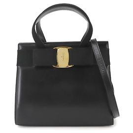 Borsa in pelle Salvatore Ferragamo Vara Ribbon Nero