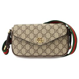 Gucci Ophidia Shoulder Handbag Brown Beige