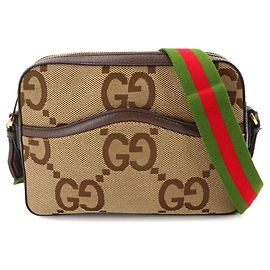 Gucci Jumbo GG Schultertasche Rot Grün Kamel