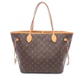 Bolso Tote Louis Vuitton Neverfull MM Monogram Castaño Monograma