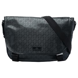 Sac Messenger Gucci Noir Imprimé GG Noir
