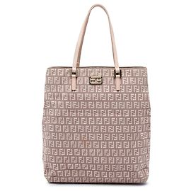 Fendi Pink Zucchino Canvas Tote Pink