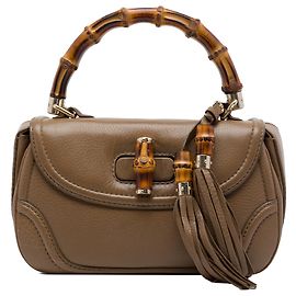 Borsa New Bamboo Gucci in pelle di vitello marrone taglia Medium Marrone