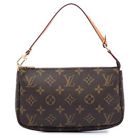 Louis Vuitton Brown Monogram Pochette Accessoires Castaño