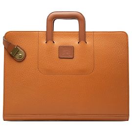 Mala de negócios Burberry em couro castanho Marrom