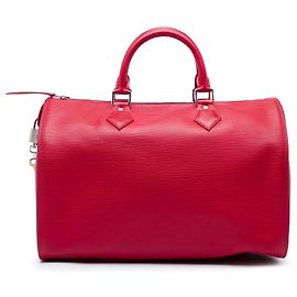 Louis Vuitton Red Epi Speedy 35 Red