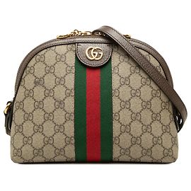 Gucci Beige Small GG Supreme Web Ophidia Dome Crossbody Beige