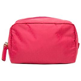 Fendi Pink Zucchino Nylon Pouch Pink