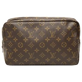 Louis Vuitton Brown Monogram Trousse Toilette 28 Marrone
