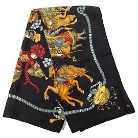 Hermès Black Les Fetes Du Roi Soleil Seidentuch 90 Andere