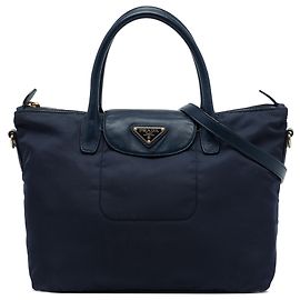 Bolsa Prada em Tessuto com acabamento em Saffiano azul Azul Azul marinho