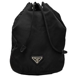 Pouch con coulisse Prada in Tessuto nero Nero
