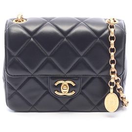 Chanel Matelassé Small Flap Shoulder Bag Black