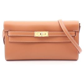 Hermès Bolsa de ombro Hermes Kelly To Go Gold Marrom
