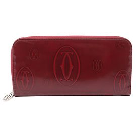 Cartera larga redonda Cartier Happy Birthday Burdeos
