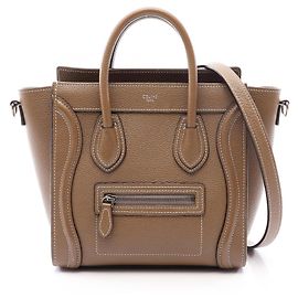 Céline Celine Luggage Nano Shopper 2-Way Handbag Brown
