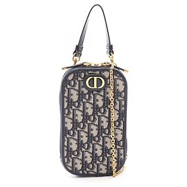 Bolsa porta-celular Christian Dior Dior 30 Montaigne Cru Azul marinho