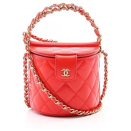 Bolsa de Ombro 2-Way Chanel Matelassé Vanity Vermelho