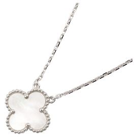 Collar Van Cleef & Arpels Vintage Alhambra de madreperla Plata Blanco