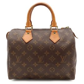 Louis Vuitton Monogram Speedy 25 Handbag Brown