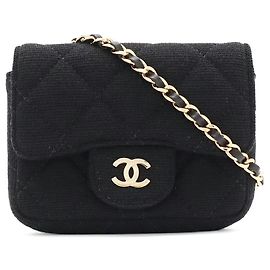 Bolsa de Ombro Mini Matelassé com Corrente CHANEL Preto