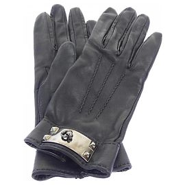 Hermès Guantes cálidos Hermes Black Negro
