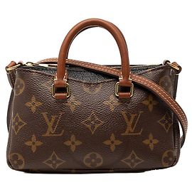 Bolsa de Ombro Louis Vuitton Nano Pallas Mini Monogram Marrom