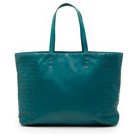 Bottega Veneta Intrecciato Tote Bag Blue