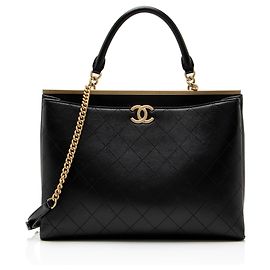 Sac Shopping Large Chanel Coco Luxe en Veau Noir