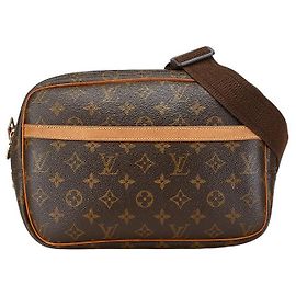 Borsa a tracolla Louis Vuitton Monogram Reporter PM Marrone