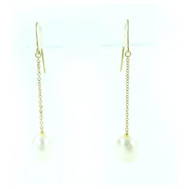 Tiffany & Co Brincos TIFFANY&Co. By the Yard em pérolas de água doce Au750 Dourado