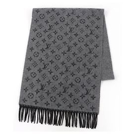 Louis Vuitton Monogram Kaschmir-Wollschal Braun Schwarz