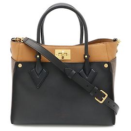 Louis Vuitton Monogram On My Side MM Handbag Black