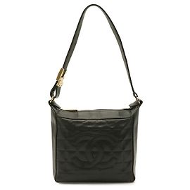 Chanel Chocolate Bar Schultertasche Schwarz