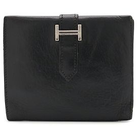 Hermès HERMES Bearn Compact Bi-fold Wallet Black