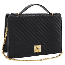 Céline Borsa a mano CELINE in pelle 2way Nera Tono Oro Auth mr3033V Nero Altro