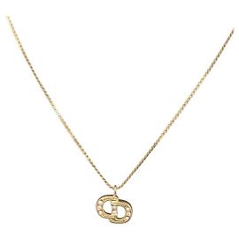Colar Christian Dior Strass Metal Tom Dourado Auth ka6383 Outro