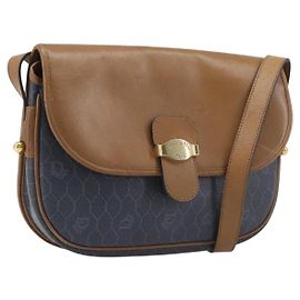 Borsa a tracolla Christian Dior Honeycomb Canvas PVC Gold Blue Auth ep16154 Blu D'oro