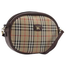 Burberrys Nova Check Shoulder Bag Canvas Beige Gold Tone Auth bs37157 Beige Other