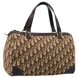 Christian Dior Trotter Canvas Handtasche Braun Goldfarben Auth gh2402 Braun Andere