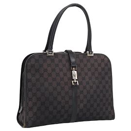 GUCCI GG Canvas Handtasche Schwarz Silber 002 1072 Auth ep15889 Schwarz Silber