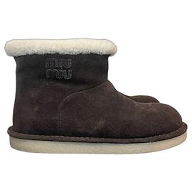 Bottines Miu Miu marron T.38 Marron