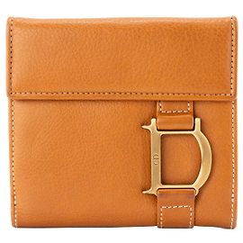 Autre Marque DIOR - Portefeuille Dior en cuir grainé marron vintage Marron