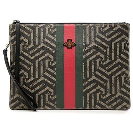 Pochette Gucci GG Supreme Caleido Web Bee Beige Beige