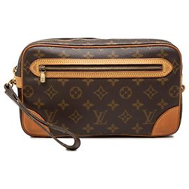 Louis Vuitton Monogram Marly Dragonne GM Clutch Bag Braun Braun