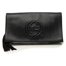 Clutch Soho Disco Gucci in pelle di vitello nera Nero