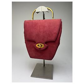 Sac à main vintage Givenchy structuré avec poignée Burgundy Gold Bordeaux