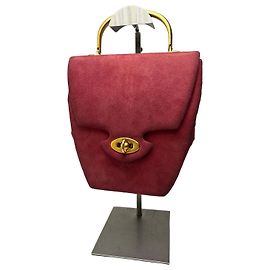 Sac à main vintage Givenchy structuré avec poignée Burgundy Gold Bordeaux