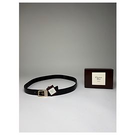 Autre Marque Cinto de Couro Vintage Dior Monsieur Preto e Dourado c. final de 1970s–1980s Preto