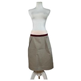 Céline Gonna a trapezio Vintage Celine Beige Crema Fine anni '80 S Beige
